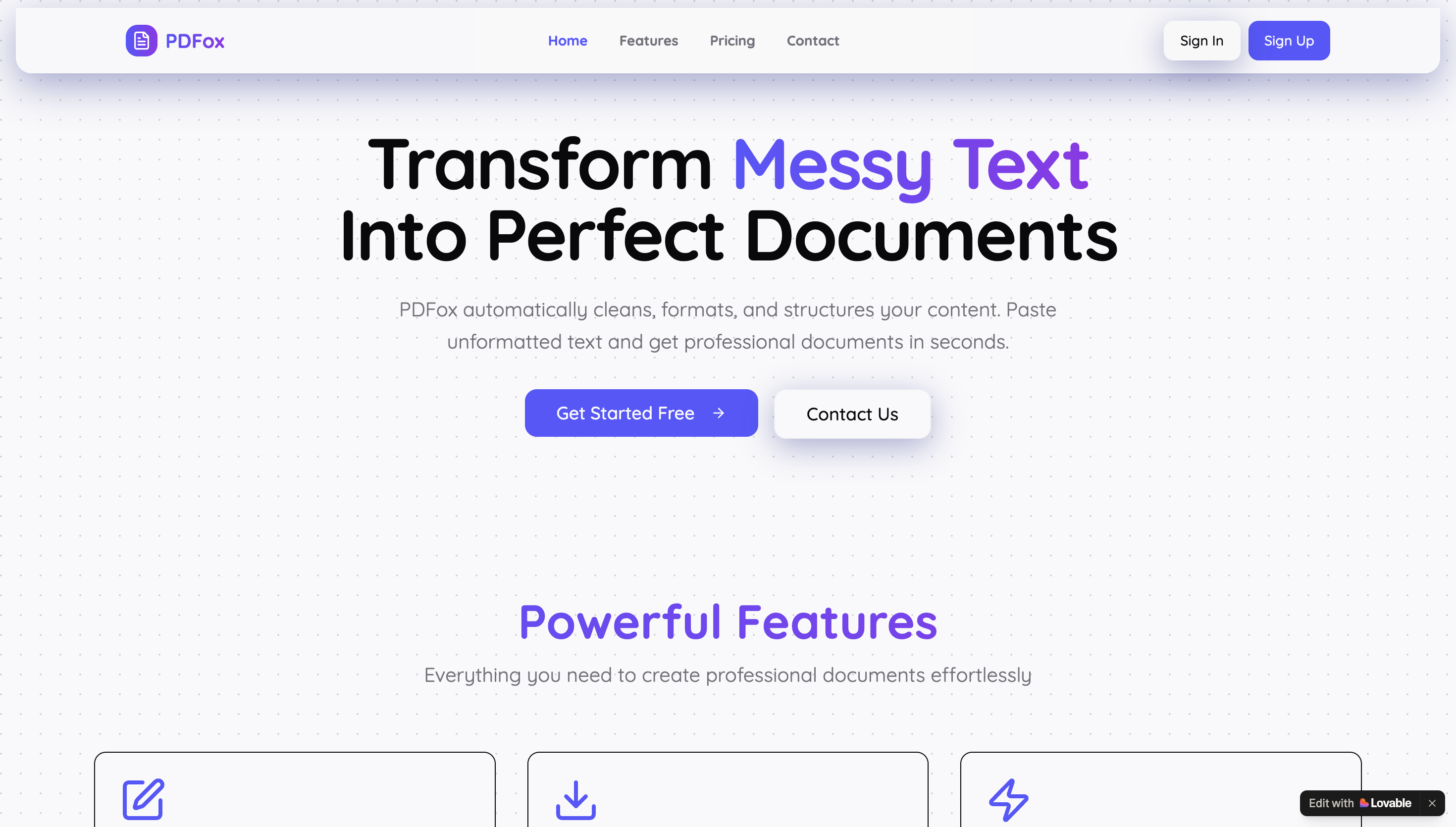 PDFox - A pdf document formatting SaaS tool